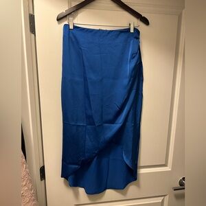 Elegant Blue Satin Skirt